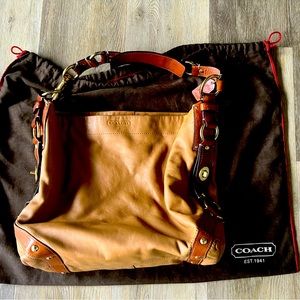 Coach Boho Hobo in Tan Leather